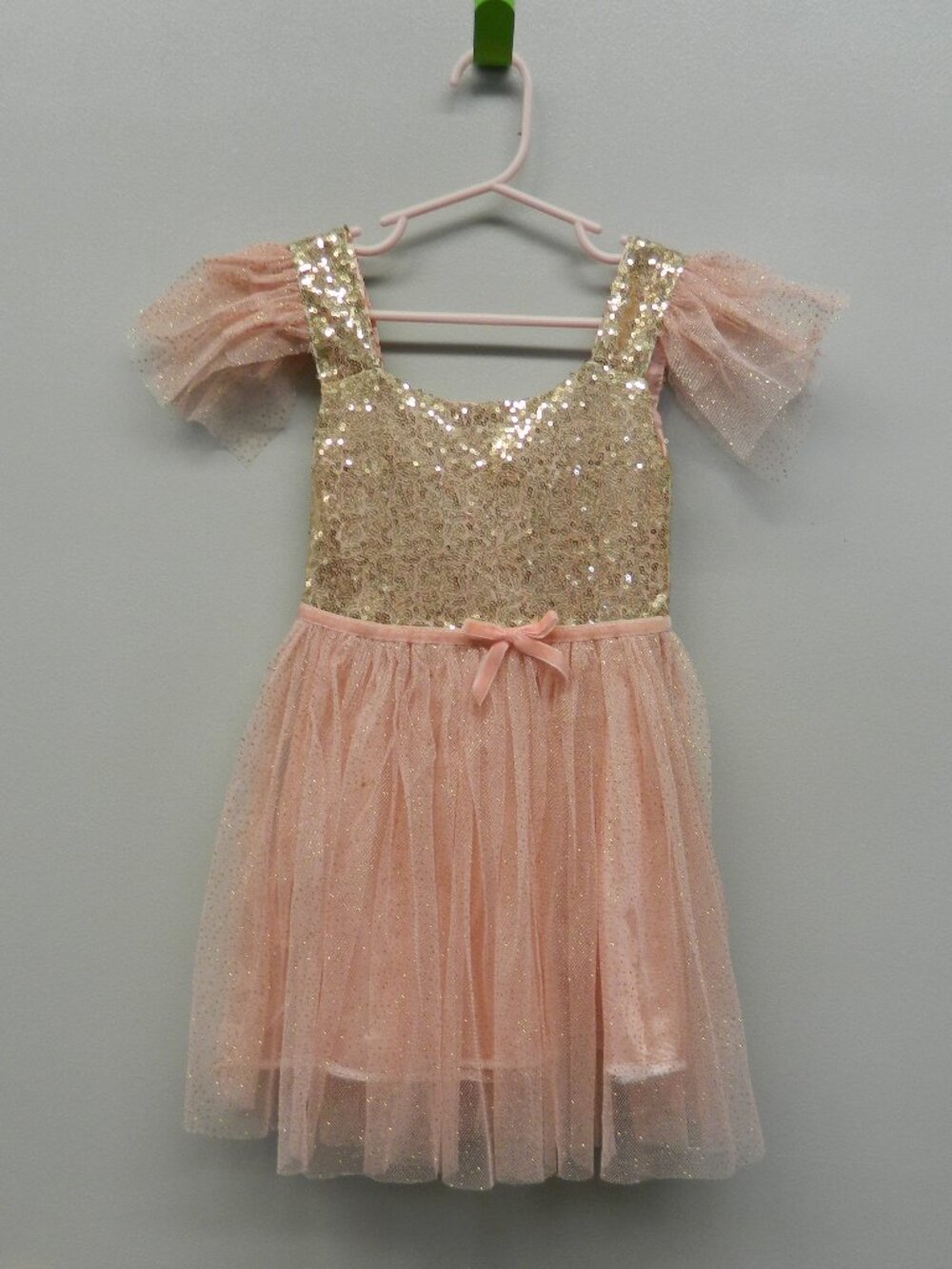 Girls size 3T Party Formal Wedding Dress NWT Pink Gold Sequin